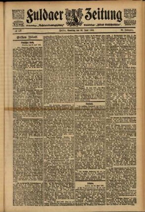 Erste Ausgabe vom Samstag, den 30. Juni 1906.