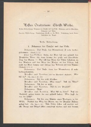 Erstes Oratorium: Christi Weihe