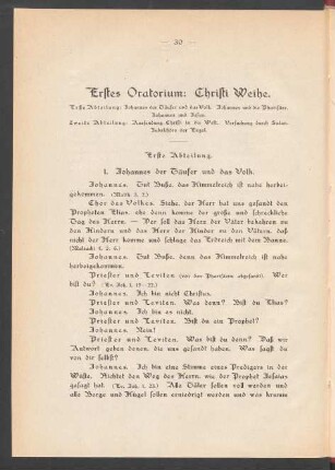 Erstes Oratorium: Christi Weihe