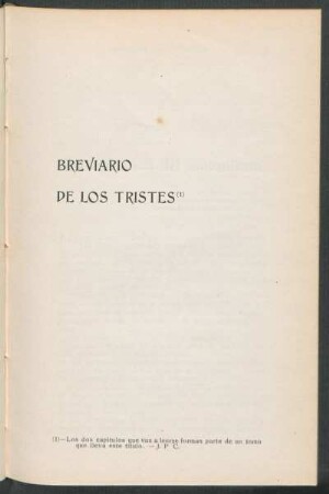 Breviario de los tristes