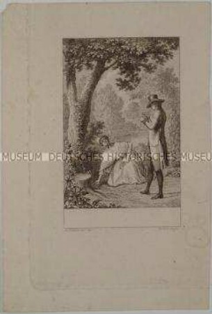 Der Nachmittagsspaziergang auf der Dorfpfarre - Illustration zum Gedichtband von Friedrich Wilhelm August Schmidt in der Ausgabe von 1797 - Blatt 2 (von 4)