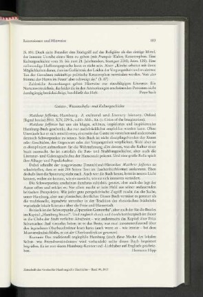 Rezensionen und Hinweise: Geistes-, Wissenschafts- und Kulturgeschichte