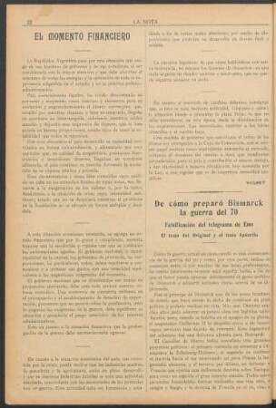 De cómo preparó Bismarck la guerra del 70 : Falsificación del telegrama de Ems ; el texto del Original y el texto Apócrifo