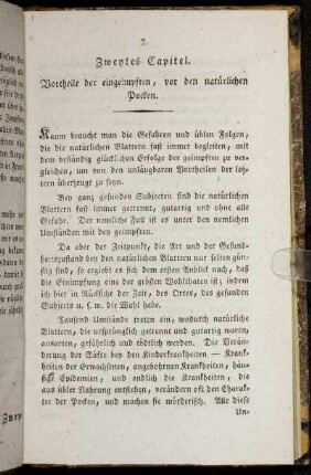 Zweytes Capitel. Vortheile der eingeimpften, vor den natürlichen Pocken.