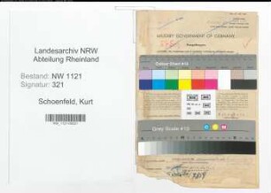 Entnazifizierung Kurt Schoenfeld , geb. 14.06.1896 (Rektor)