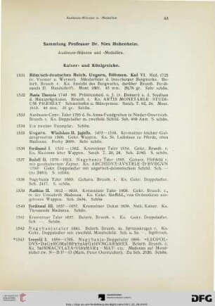 Kaiser- und Königreiche (Nr. 1531-1749)