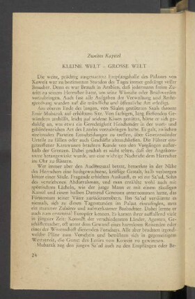 Zweites Kapitel Kleine Welt - grosse Welt