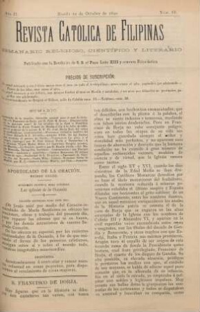 Ano II. Manila 12 de Octubre de 1890, Núm. 88