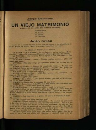 El viejo matrimonio : drama en un acto