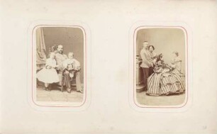 links: Kaiser Franz Joseph I. mit seinen Kindern rechts: Erzherzog Albrecht mit Familie