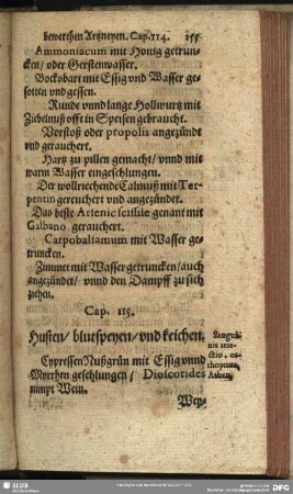 Cap. 115. Husten, blutspeyen, und keichen