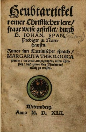 Heubtartickel reiner christlicher lere