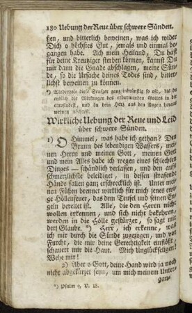 Uebung der Reue über schwere Sünden.