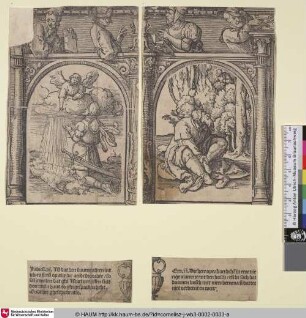 [Gideon kniet vor dem Vlies, in den Wolken erscheint ein Engel; Gideon and the Fleece; Gideon en het vlies]