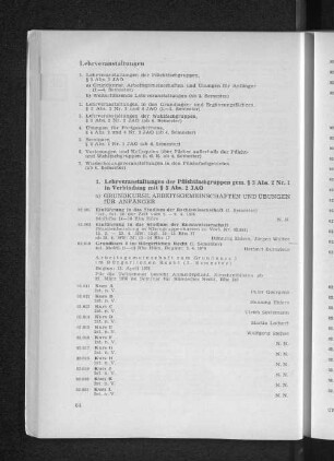 Lehrveranstaltungen