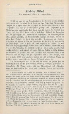 428-448 Friedrich Mistral : ein provencalischer Heimatdichter
