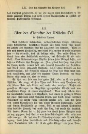 LII. Über den Charakter des Wilhelm Tell in Schillers Drama