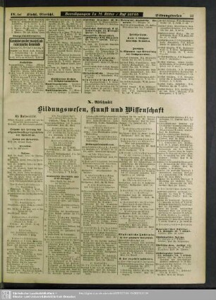 X. Abschnitt. Bildungswesen, Kunst und Wissenschaft