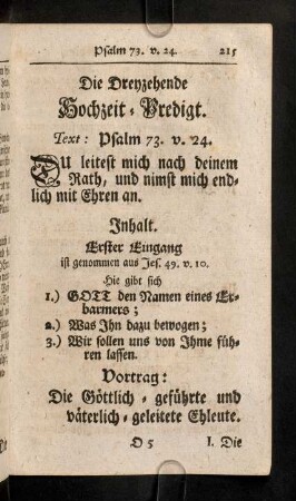 215-230, Die Dreyzehende Hochzeit-Predigt