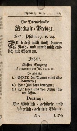 215-230, Die Dreyzehende Hochzeit-Predigt