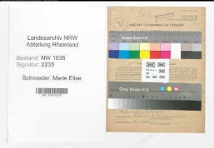 Entnazifizierung Marie Elise Schroeder , geb. 06.10.1906 (Bueroangestellte)