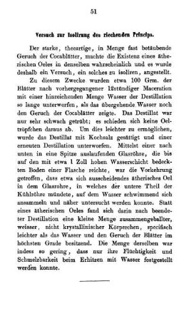 Versuch zur Isolirung des riechenden Princips.