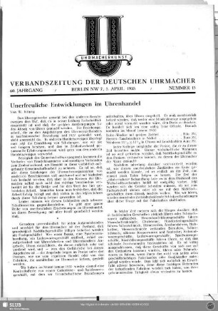 Unerfreuliche Entwicklungen im Uhrenhandel