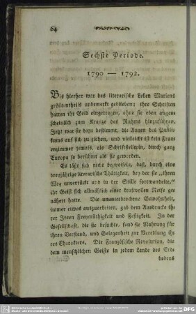 Sechste Periode. 1790 -1792