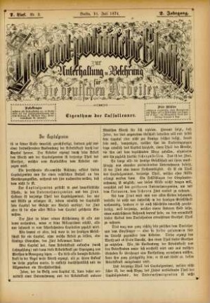 7. Lief. Nr. 2. Berlin, 10. Juli 1874. 2. Jahrgang.
