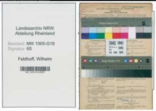Entnazifizierung Wilhelm Feldhoff , geb. 28.12.1877 (Kaufmann)