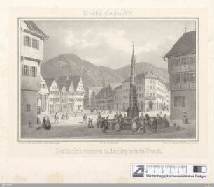 Der Marktbrunnen u. Marktplatz in Urach