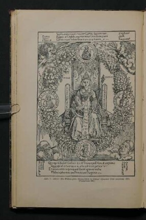 Abb. 7. Dürer: Die Philosophie. Holzschnitt in Celtes' "Quatuor libri amorum" 1502. (Passavant 130.)