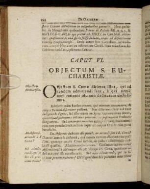 Caput VI. Objectum S. Eucharistiæ.