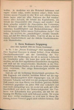 2. Herrn Neubauers Entgegnung.