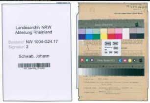 Entnazifizierung Johann Schwab , geb. 16.04.1894 (Werkmeister)