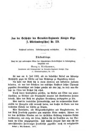 Militär-Wochenblatt. Beiheft : unabhängige Zeitschr. für d. dt. Wehrmacht. 1877