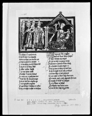 Rudolf von Ems, Weltchronik — Ermordung Siserahs durch Jahel, Folio 118recto