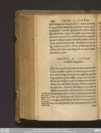 Oratio C. Cottae Consulis ad populum.