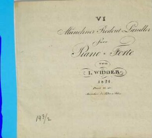 VI Münchner Redout-Ländler : fürs Pianoforte