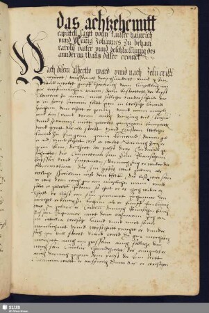 das achtzehenntt capittell sagtt vonn kaisser hainrich vnnd Kunig Johannes
