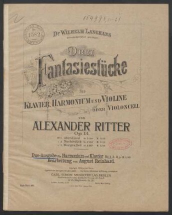 No. 1: Abendlied in D dur