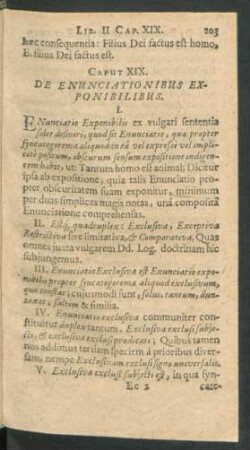 Caput XIX. De Enunciationibus Exponibilibus.