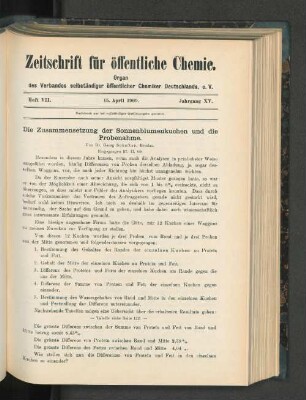Heft VII. 15. April 1909. Jahrgang XV.