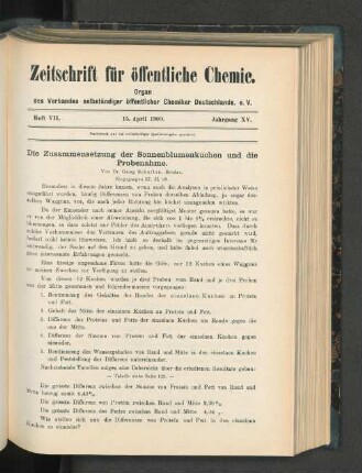 Heft VII. 15. April 1909. Jahrgang XV.