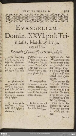 Evangelium Domin. XXVI. post Trinitatis