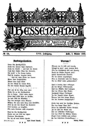 No. 19, 2. Oktober 1903