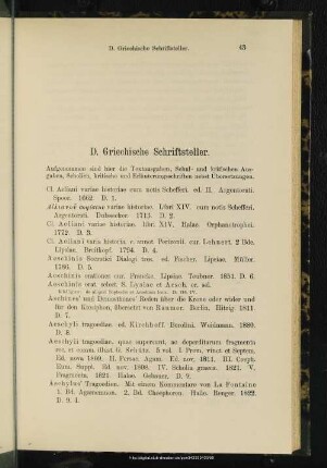 D. Griechische Schriftsteller