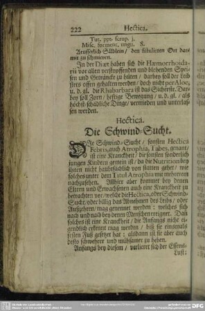 Hectica. Die Schwind-Sucht