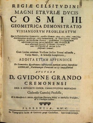 Geometrica demonstratio Vivianeorum problematum