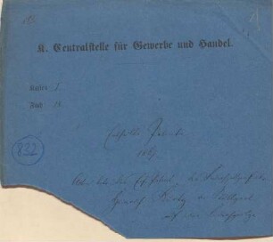 Patent des Feuerspritzenfabrikanten Heinrich Kurtz in Stuttgart auf eine Feuerspritze